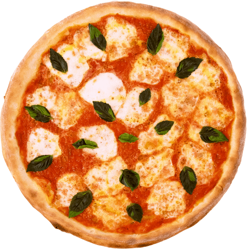Margherita pizza with fresh basil